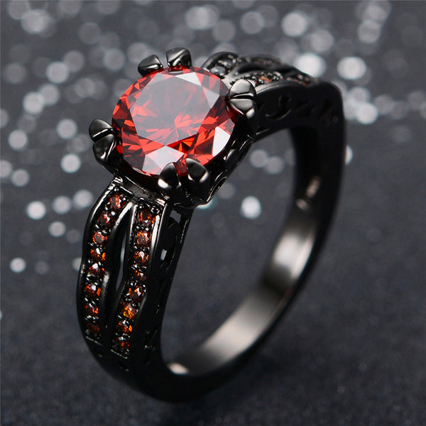 Dark red stone on sale ring