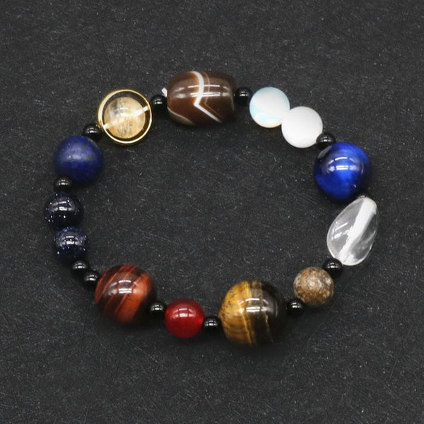 Mightlink Planet Bracelet Beaded Eight Planets Faux Volcanic Stone