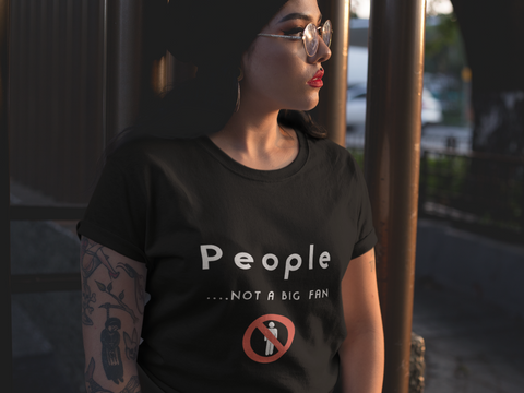 "People... Not A Big Fan" Short-Sleeve Unisex T-Shirt (Black/Navy)